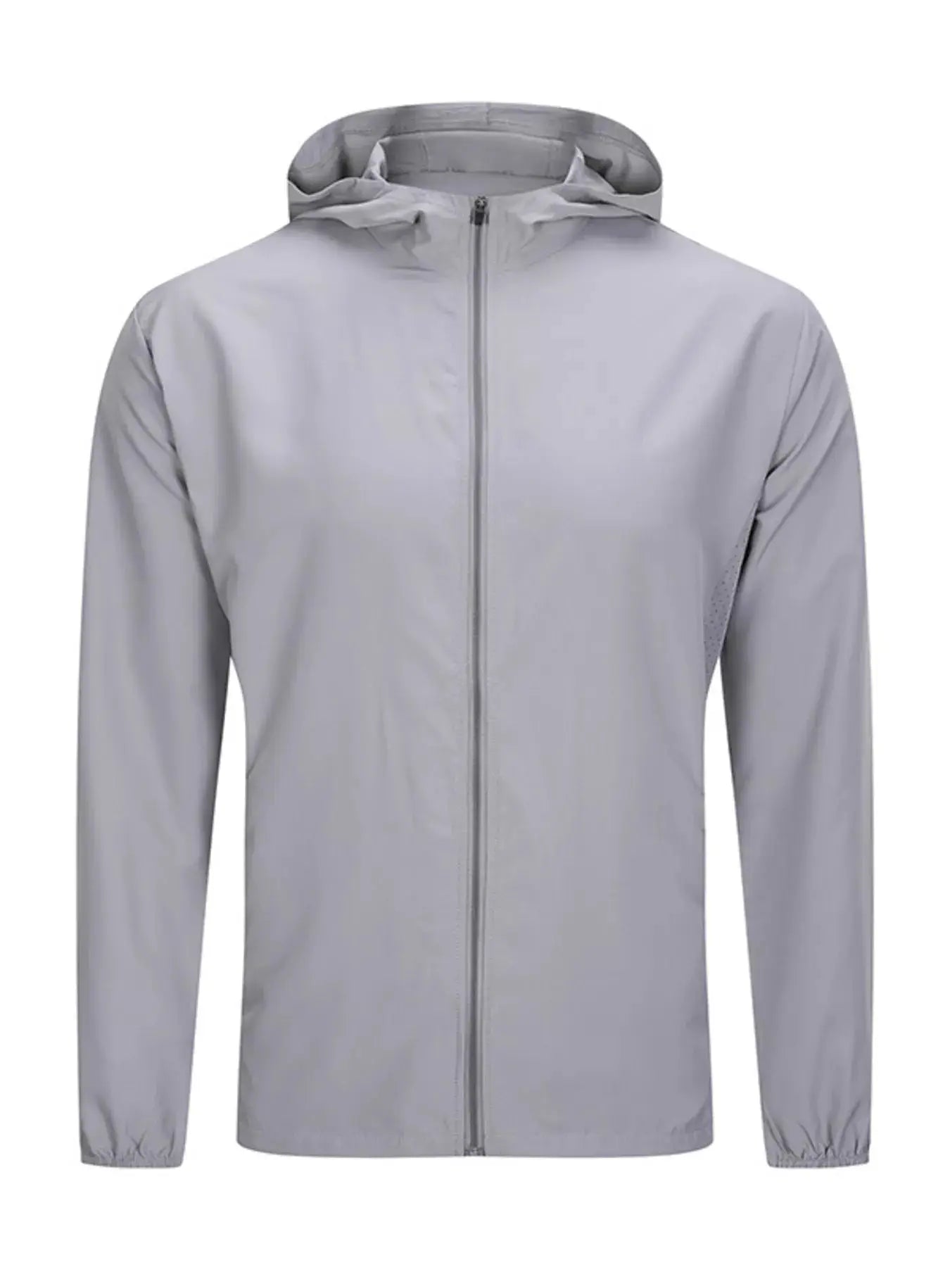 Men's Plus Size Zip Up Long Sleeve Hooded Jacket by Trendsi