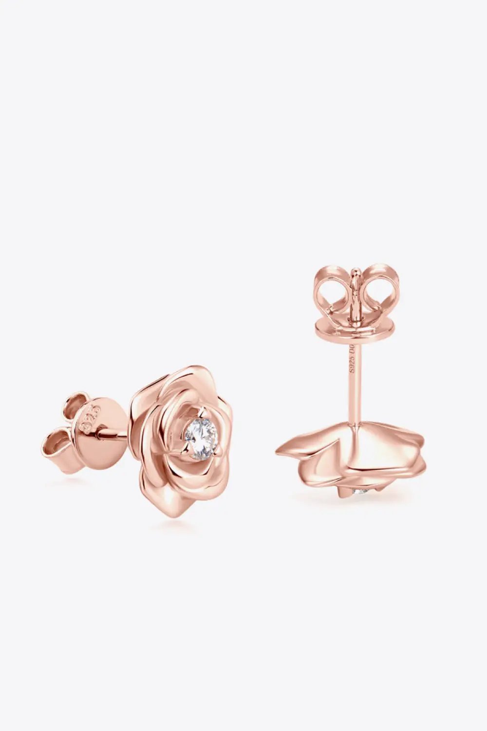 Adored Moissanite Flower 925 Sterling Silver Earrings by Trendsi