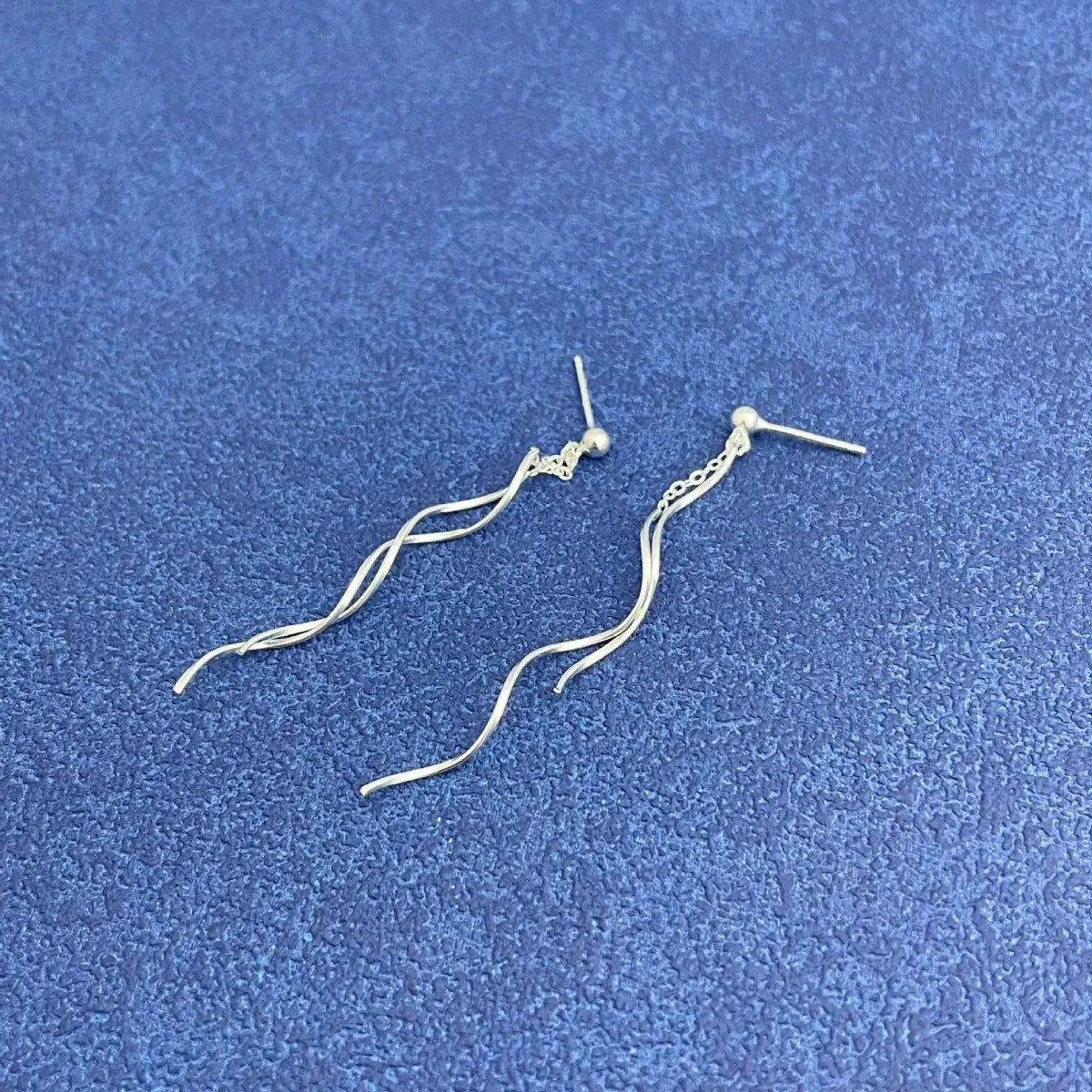 925 Sterling Silver Wave Earrings by Trendsi