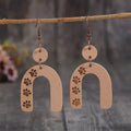 Geometric Shape Wooden Earrings by Trendsi