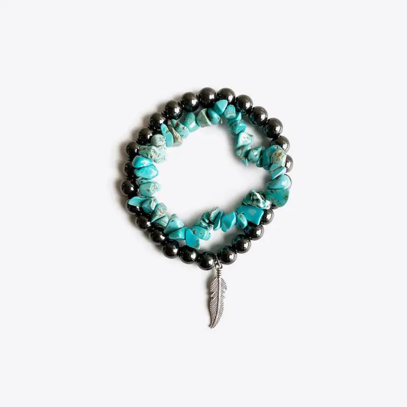 Turquoise Alloy Bracelet by Trendsi