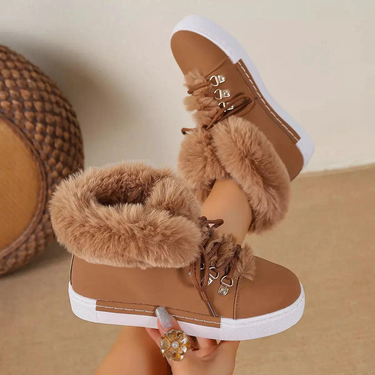 Round Toe Platform Boots by Trendsi