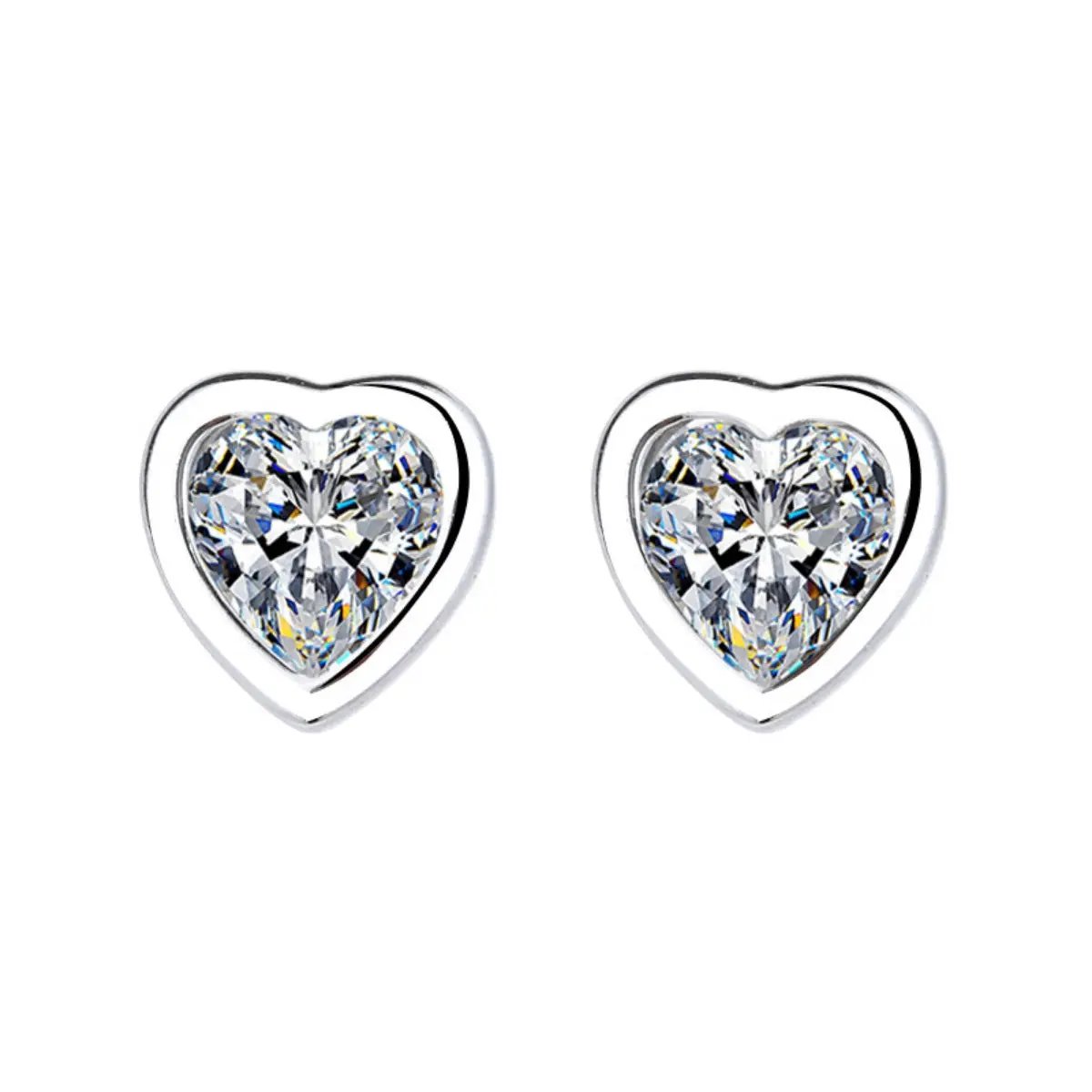 Heart-Shaped Stud Earrings by Trendsi