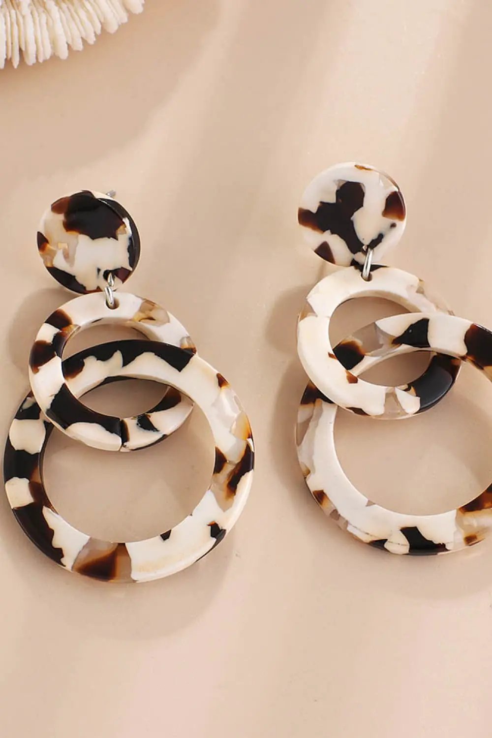 Acrylic Double-Hoop Earrings by Trendsi