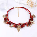 Zinc Alloy Bead Charm Necklace by Trendsi