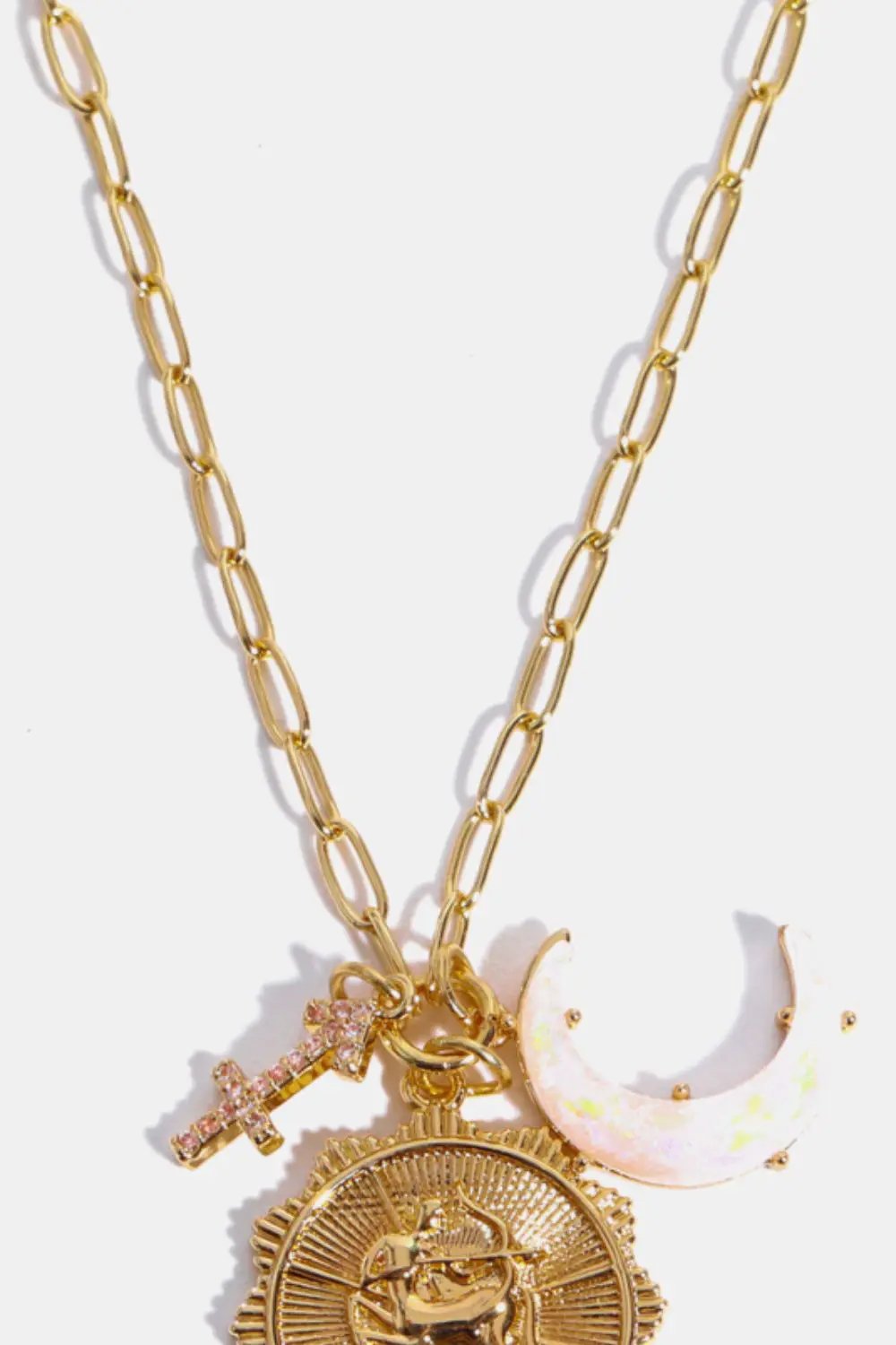 Constellation and Moon Pendant Copper Necklace by Trendsi