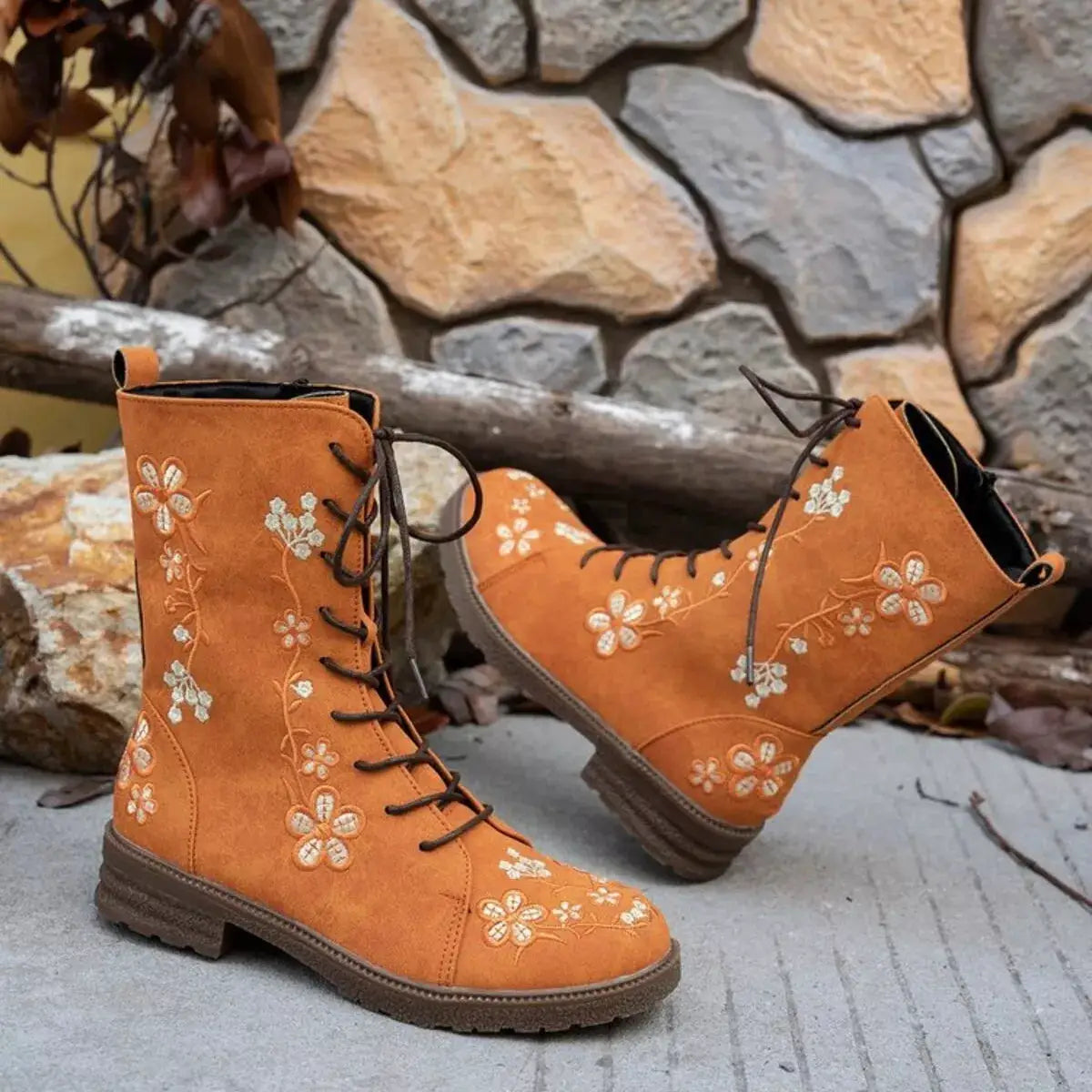 Round Toe Block Heels Boots by Trendsi