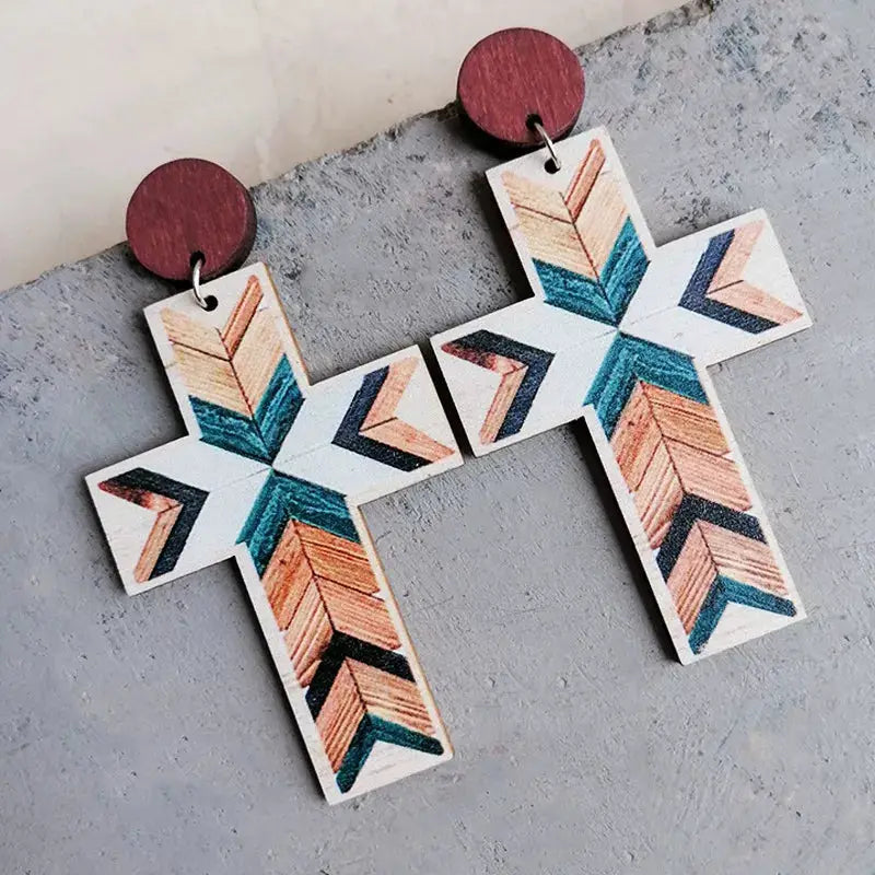Cross Drop Earrings by Trendsi