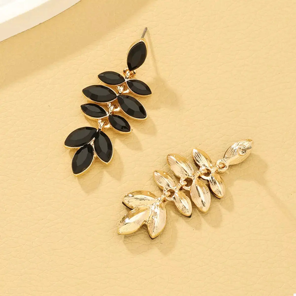 18K Gold-Plated Alloy Resin Leaf Drop Earrings by Trendsi