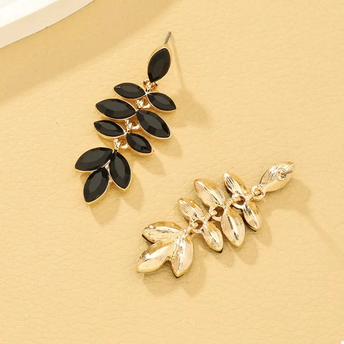 18K Gold-Plated Alloy Resin Leaf Drop Earrings by Trendsi