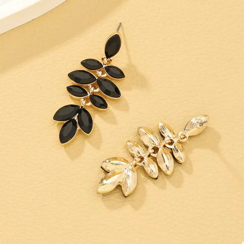 18K Gold-Plated Alloy Resin Leaf Drop Earrings by Trendsi