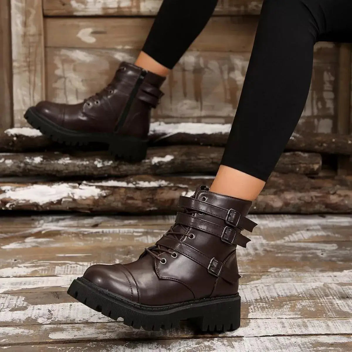 Round Toe Platform Boots by Trendsi