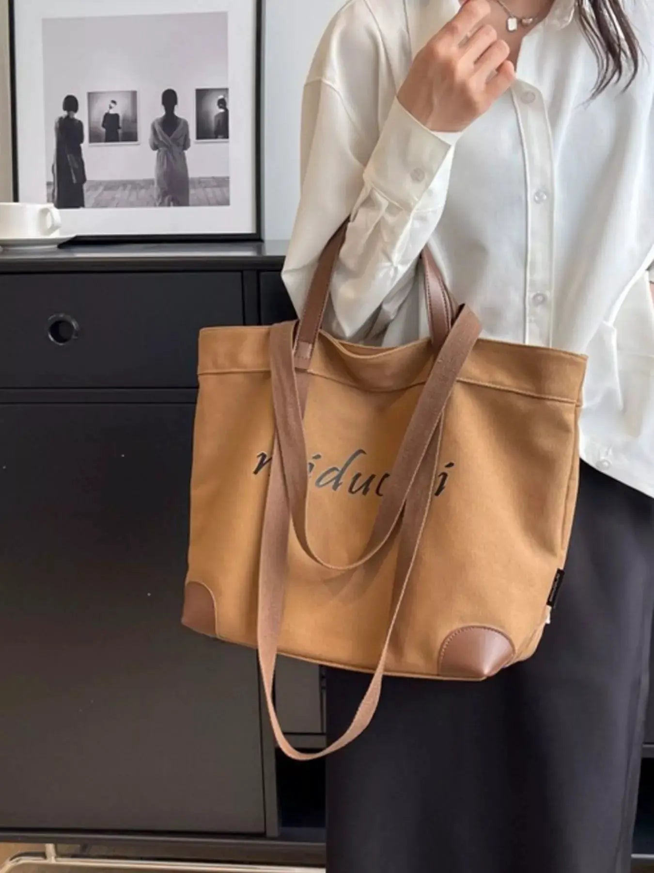 Casual Canvas Handbag by Trendsi