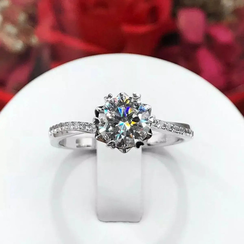 1 Carat 925 Sterling Silver Moissanite Ring by Trendsi