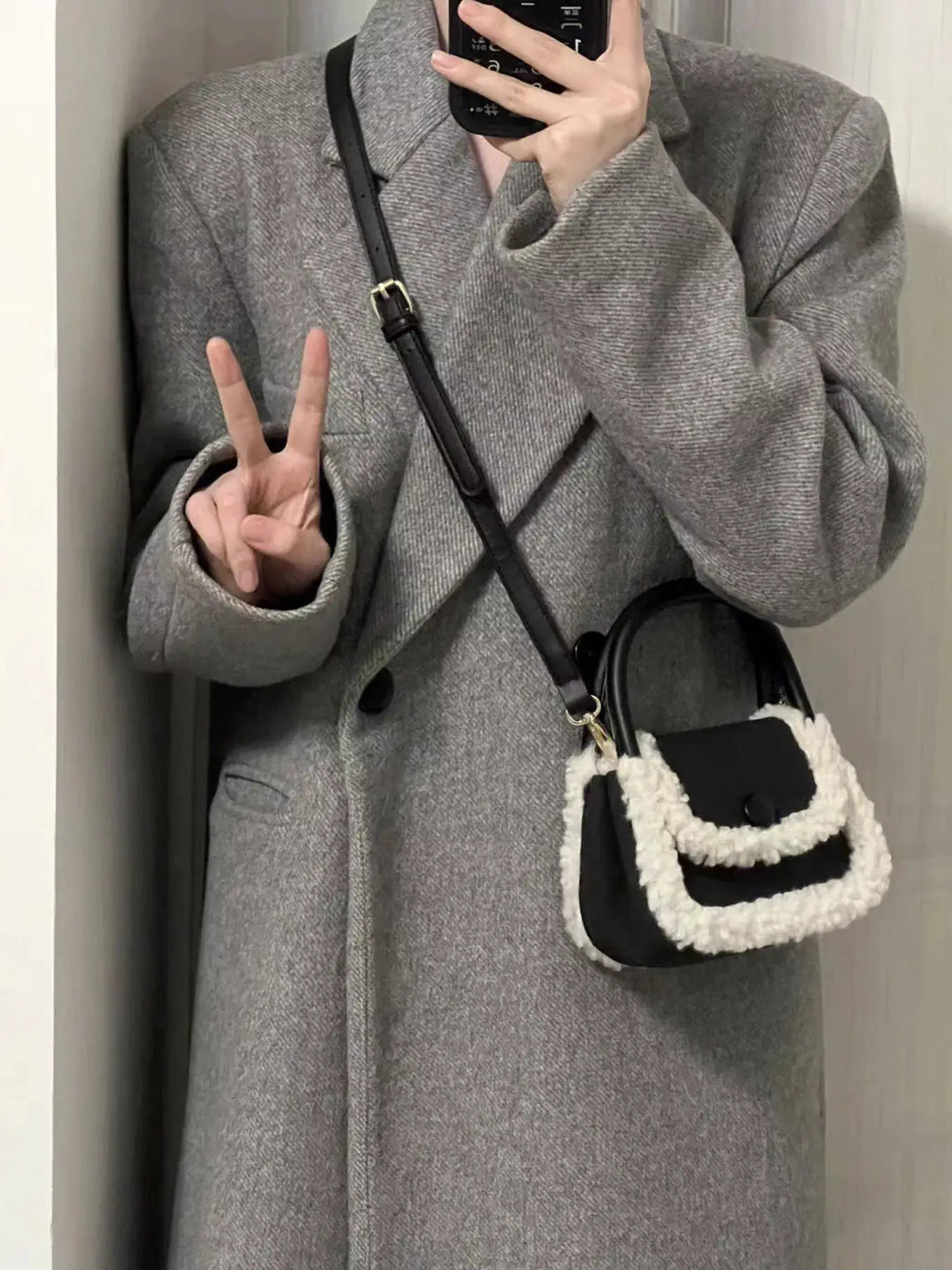 Fluffy Trim Mini Crossbody Bag by Trendsi