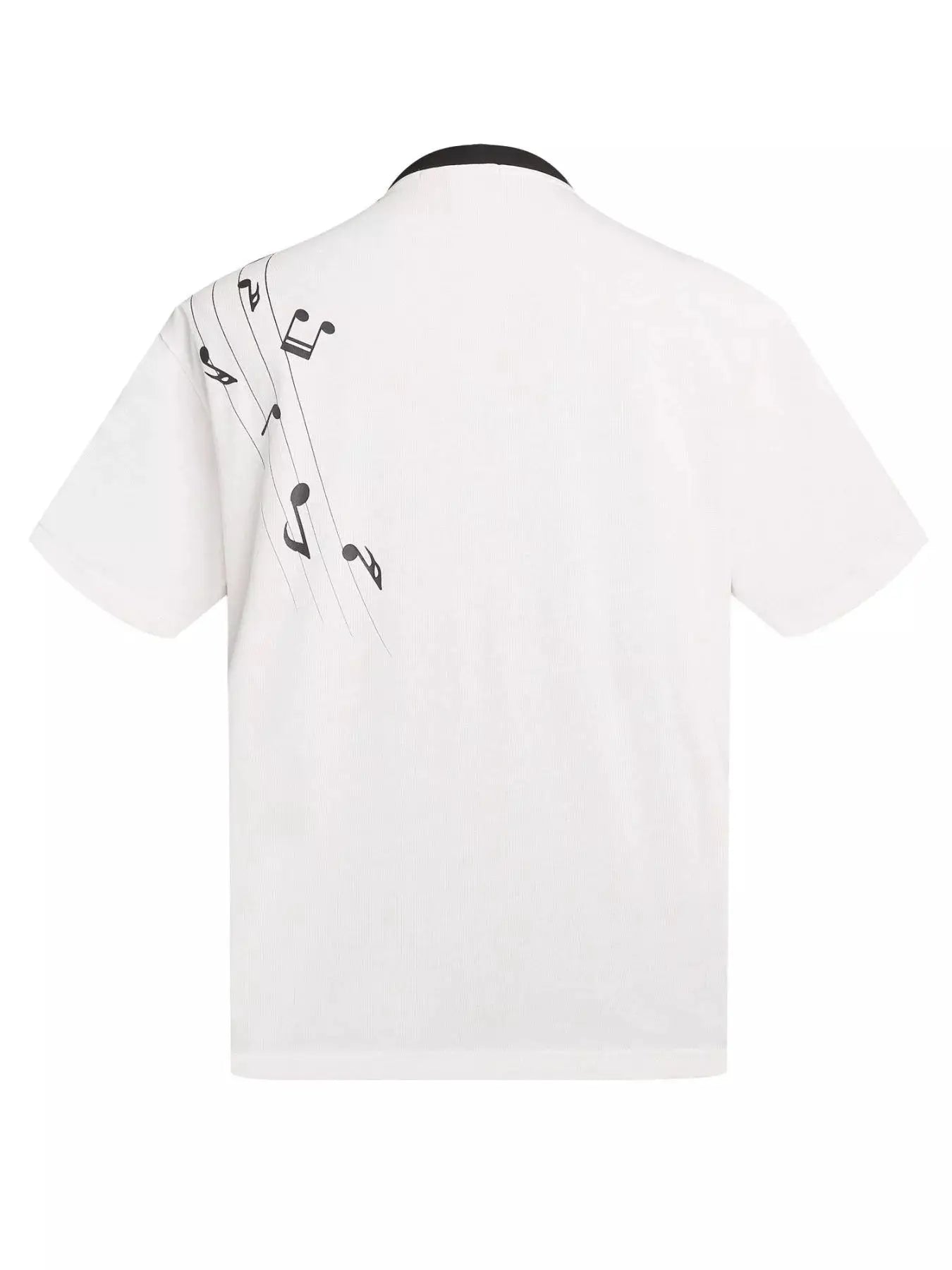 Men's Contrast Striped Music Print T-Shirt by Trendsi