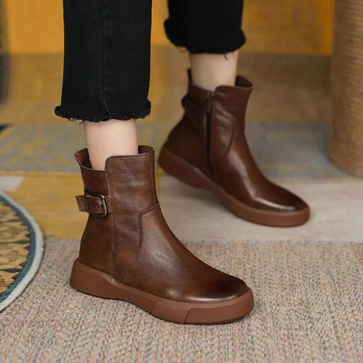 Round Toe Platform Boots by Trendsi