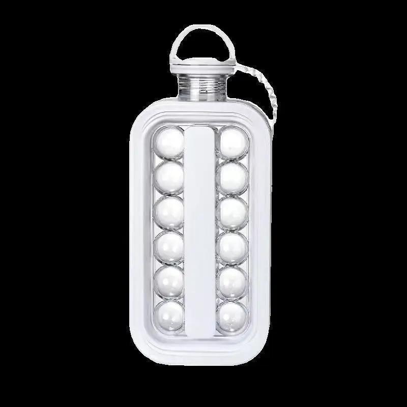 2-in-1 Portable Folding Ice Ball Maker Bottle, Silicone Freezer Ice Mold & Water Bottle for Cocktails, Travel, Gym by eprolo