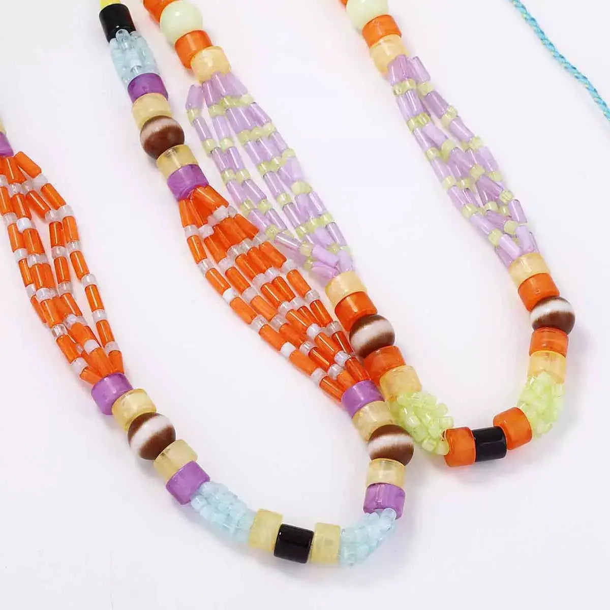2 Piece Artificial Crystal Bead Necklace by Trendsi