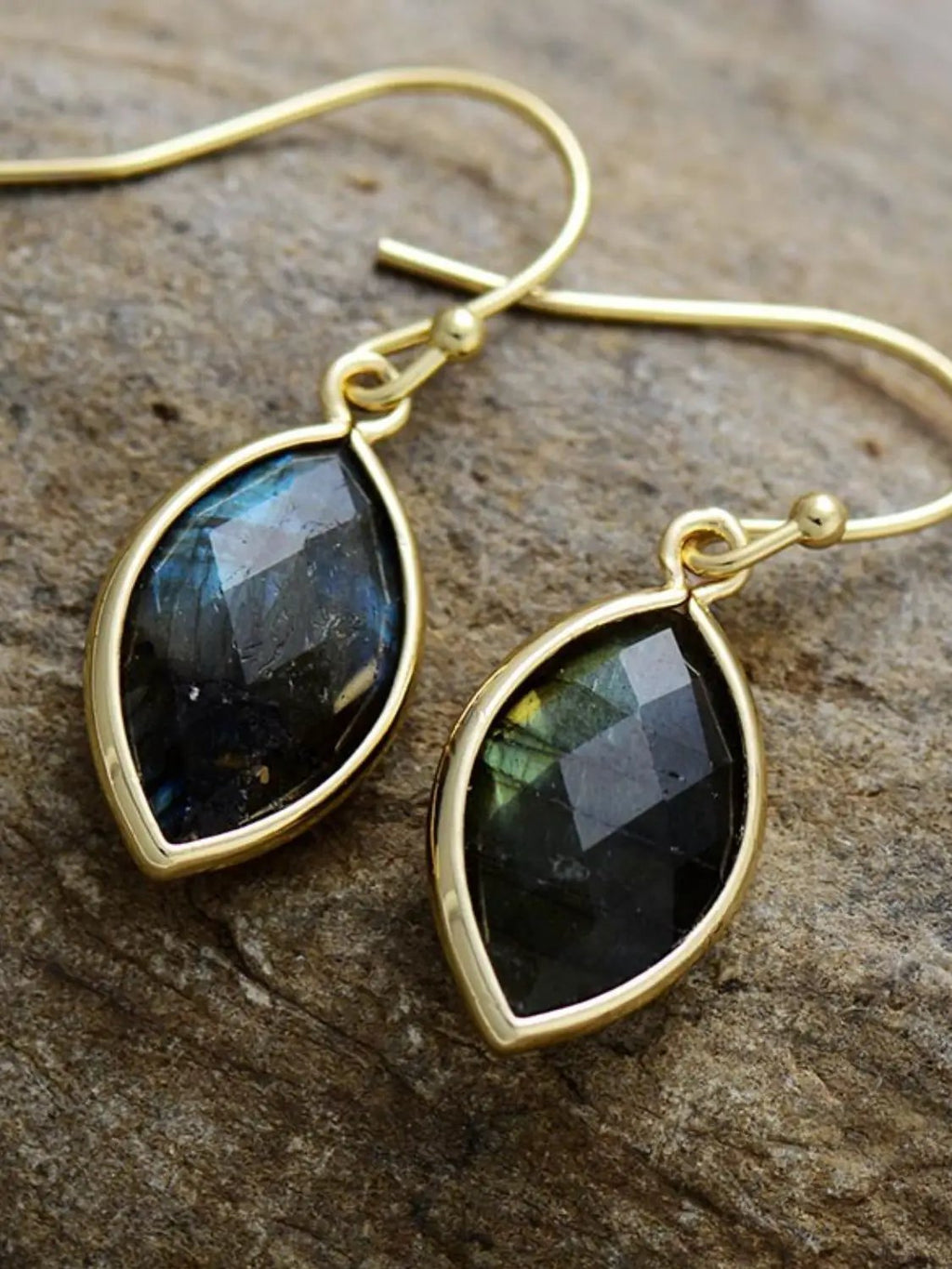 Geometrical Shape Natural Stone Dangle Earrings by Trendsi