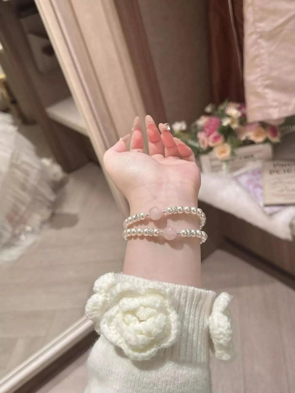 Alloy Pearl Bracelet by Trendsi