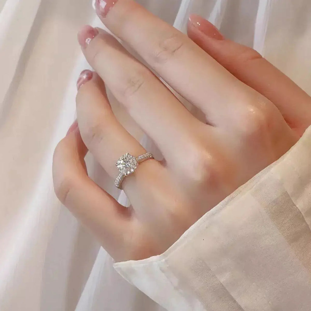 1 Carat 925 Sterling Silver Moissanite Ring by Trendsi