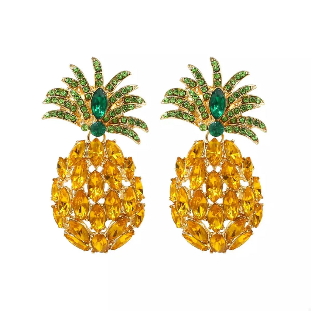 Pineapple Rhinestone Dangle Earrings by Trendsi