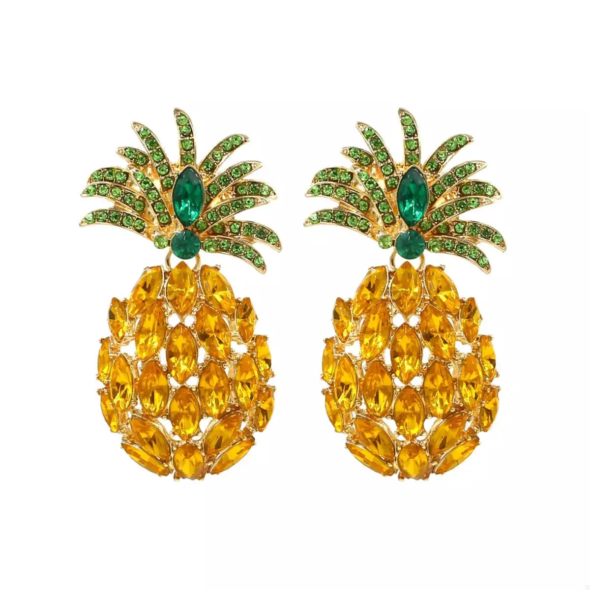 Pineapple Rhinestone Dangle Earrings by Trendsi