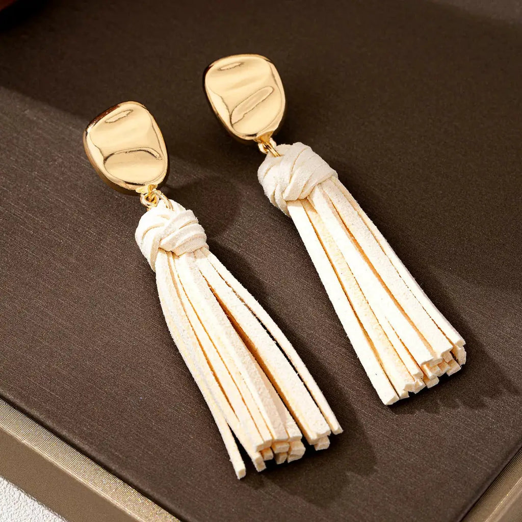 18K Gold-Plated Tassel Earrings by Trendsi