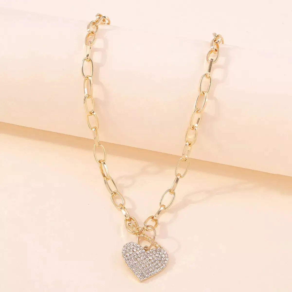 18K Gold-Plated Heart Pendant Necklace by Trendsi