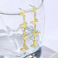 18K Gold-Plated Alloy Butterfly Earrings by Trendsi