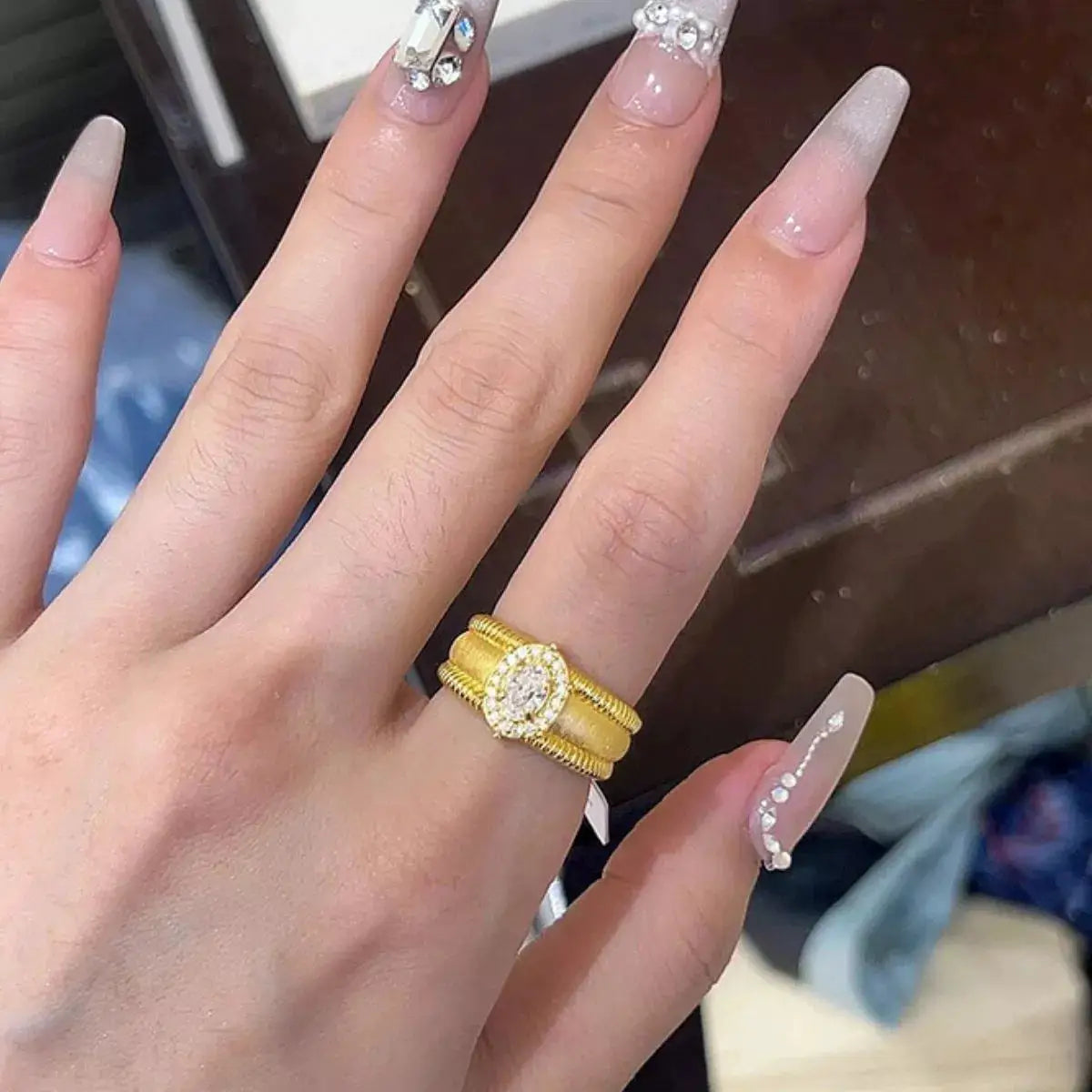 18K Gold-Plated 925 Sterling Silver Ring by Trendsi