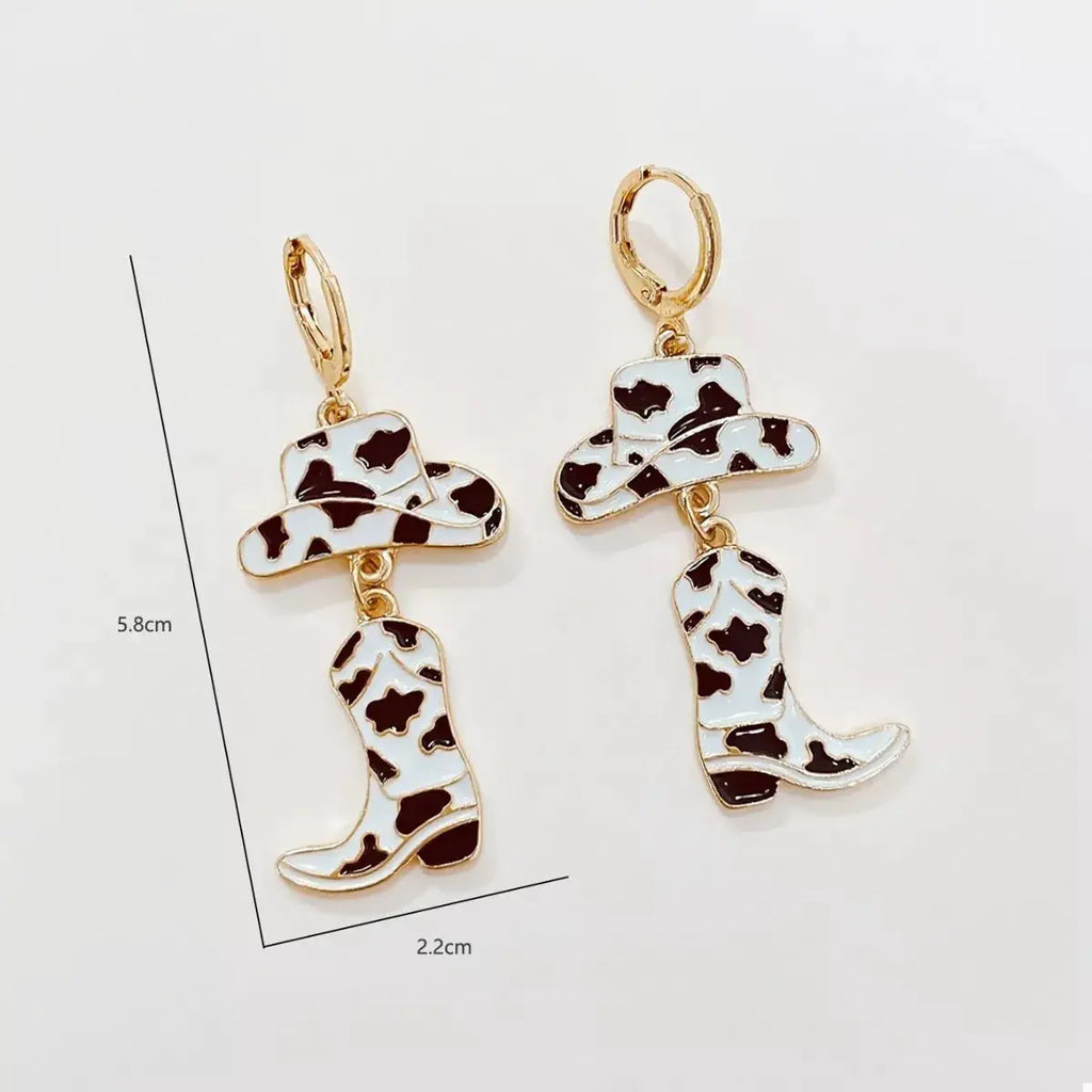 Cowboy Hat and Boot Dangle Earrings by Trendsi