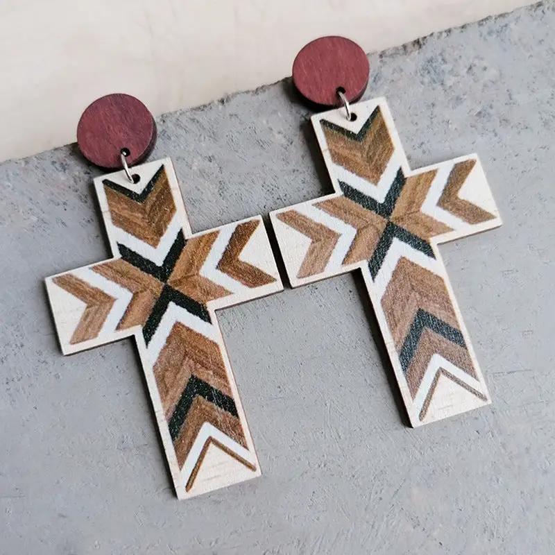 Cross Drop Earrings by Trendsi