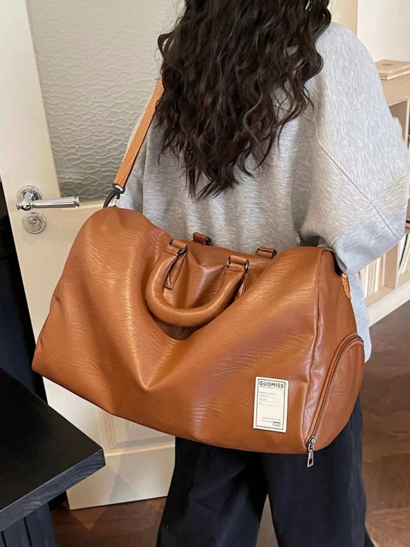PU Leather Travel Bag by Trendsi