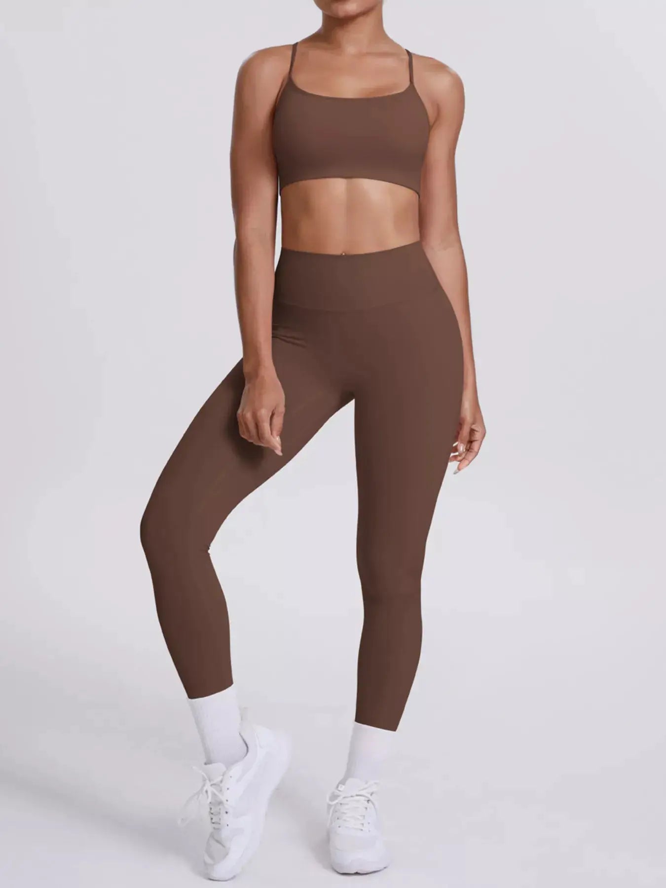 Criss-Cross Back Cami and Leggings Active Set by Trendsi