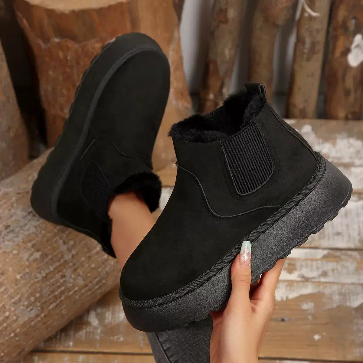 Round Toe Platform Boots by Trendsi
