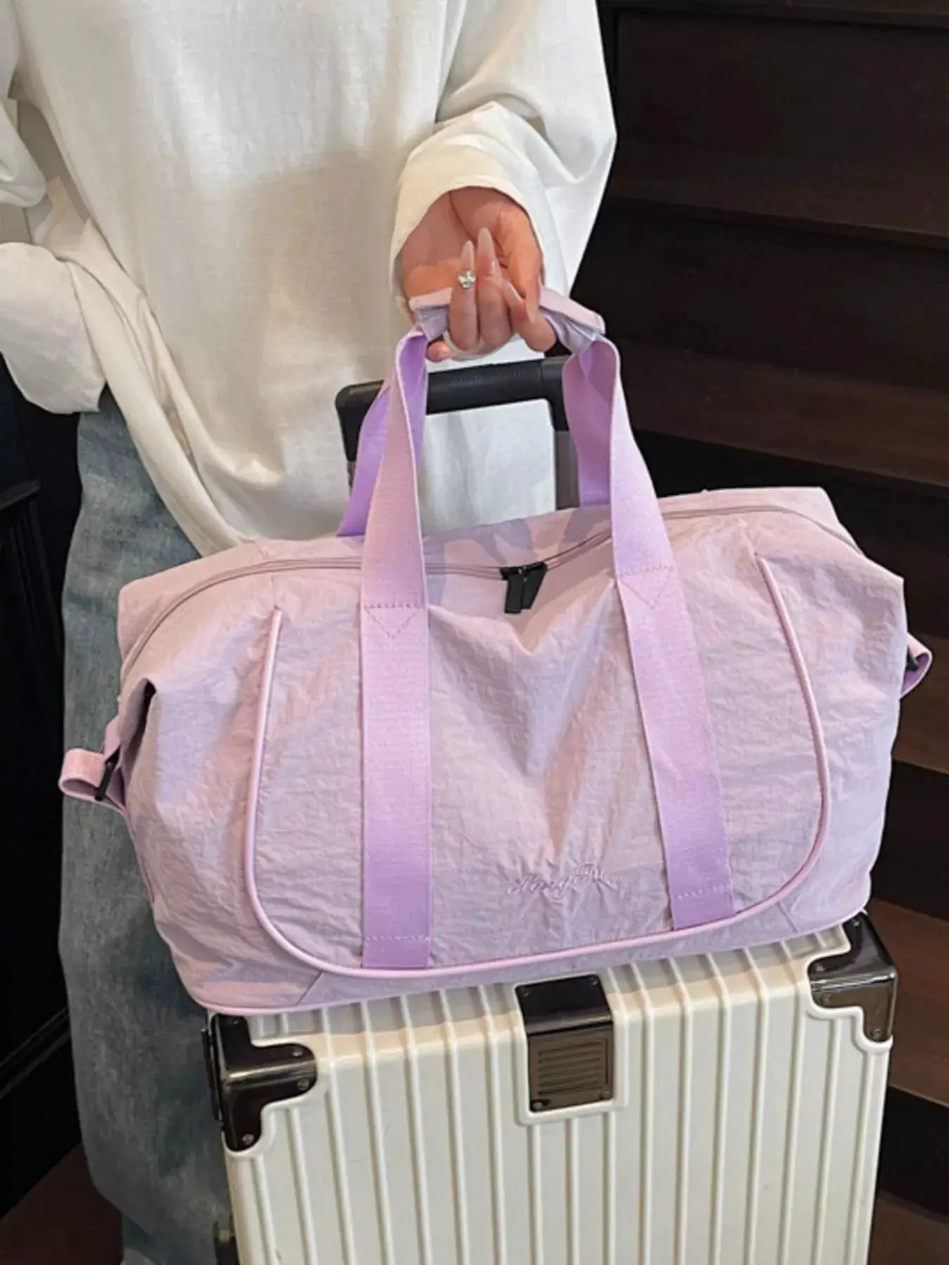 Lightweight Oxford Cloth Duffel Bag by Trendsi