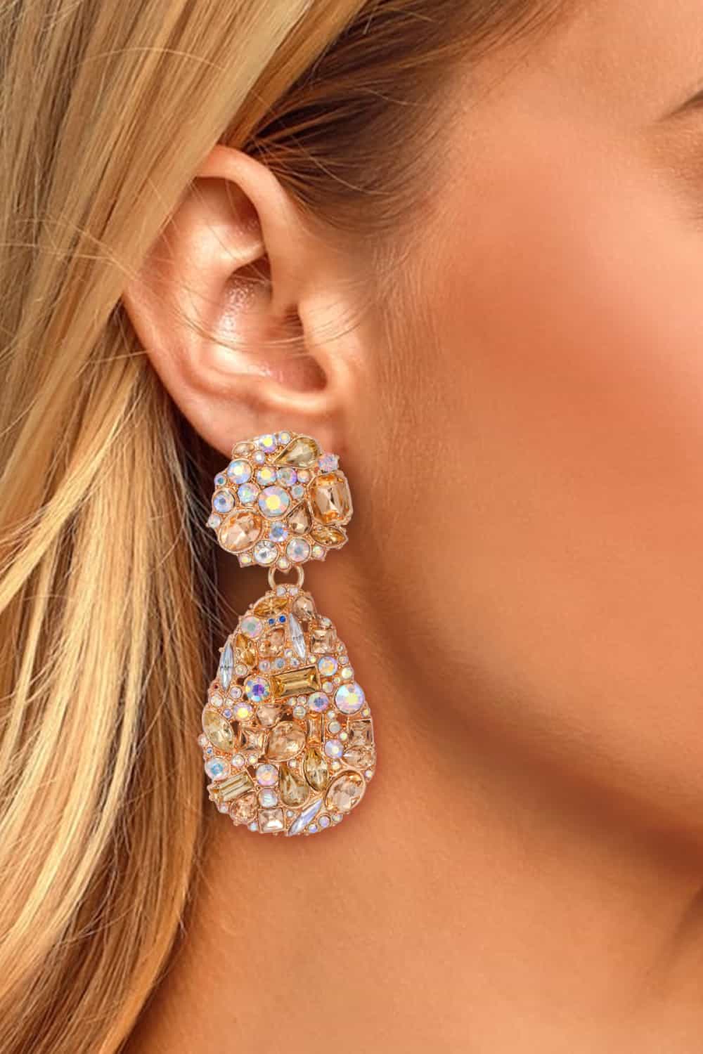 Teardrop Shape Zinc Alloy Dangle Earrings by Trendsi