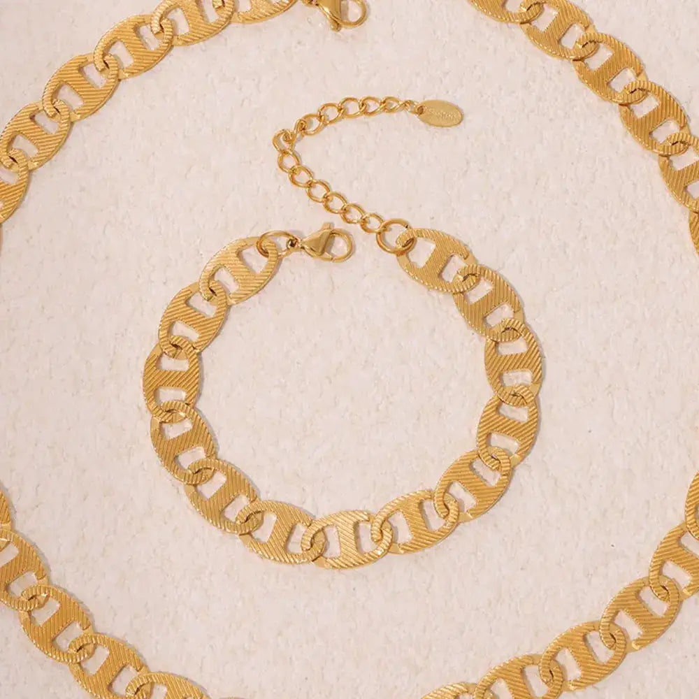 18K Gold-Plated Stainless Steel Chain Bracelet by Trendsi
