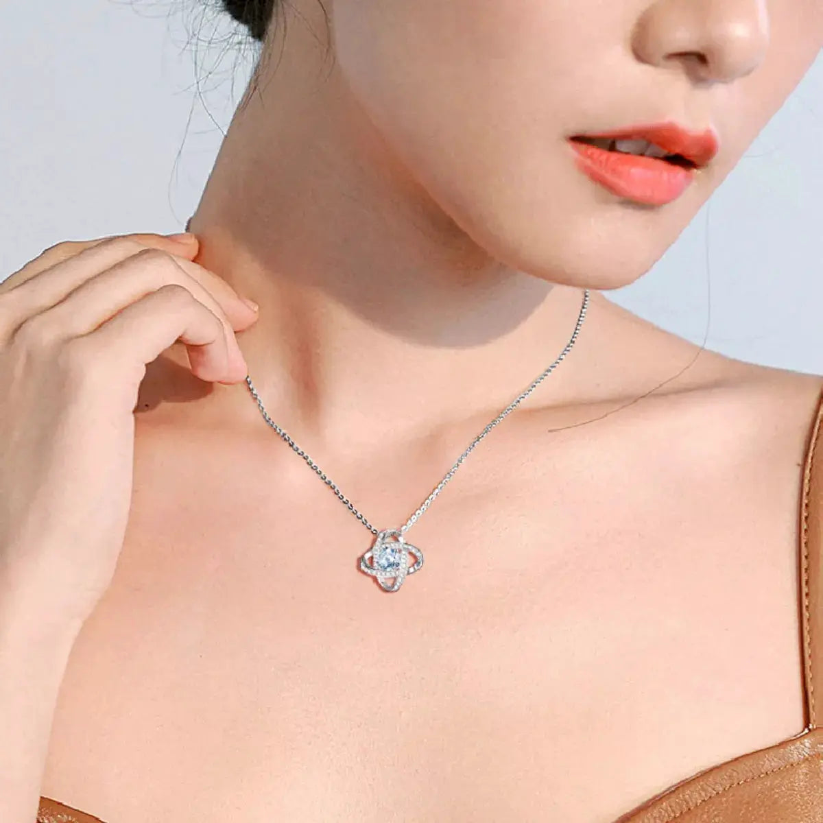 1 Carat Moissanite 925 Sterling Silver Pendant Necklace by Trendsi