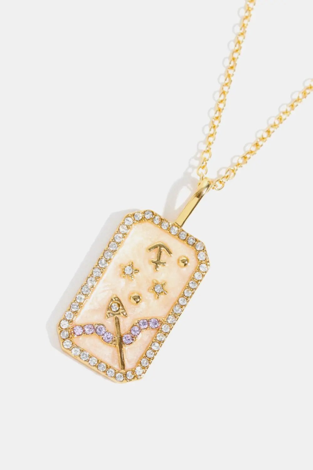Rhinestone Constellation Pendant Copper Necklace by Trendsi