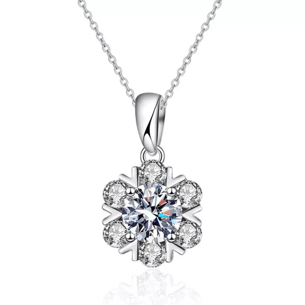 1 Carat Moissanite 925 Sterling Silver Pendant Necklace by Trendsi