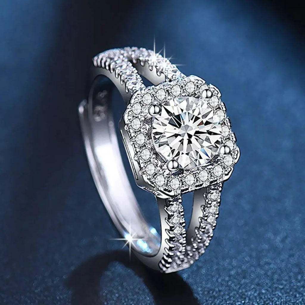 1 Carat Moissanite 925 Sterling Silver Ring by Trendsi