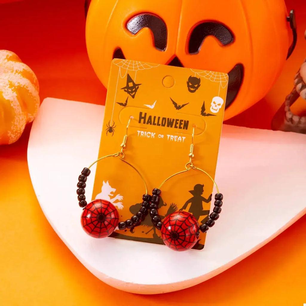 18K Gold-Plated Halloween Bead Earrings by Trendsi
