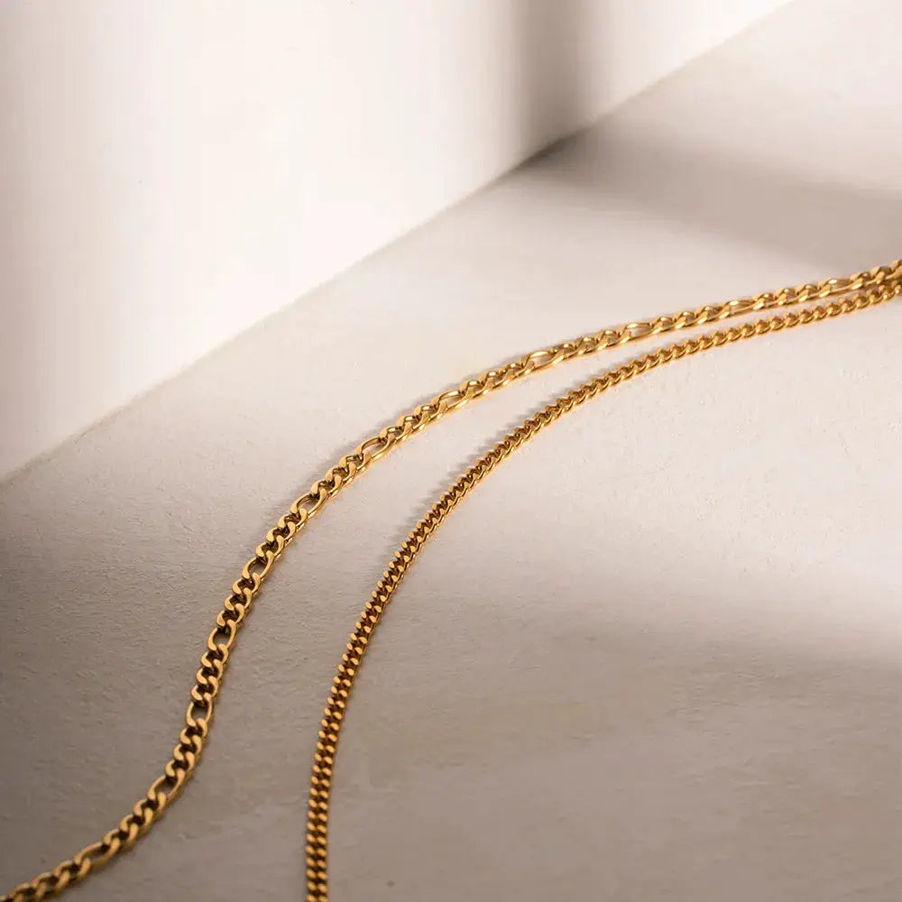 Stainless Steel Double-Layered Necklace by Trendsi