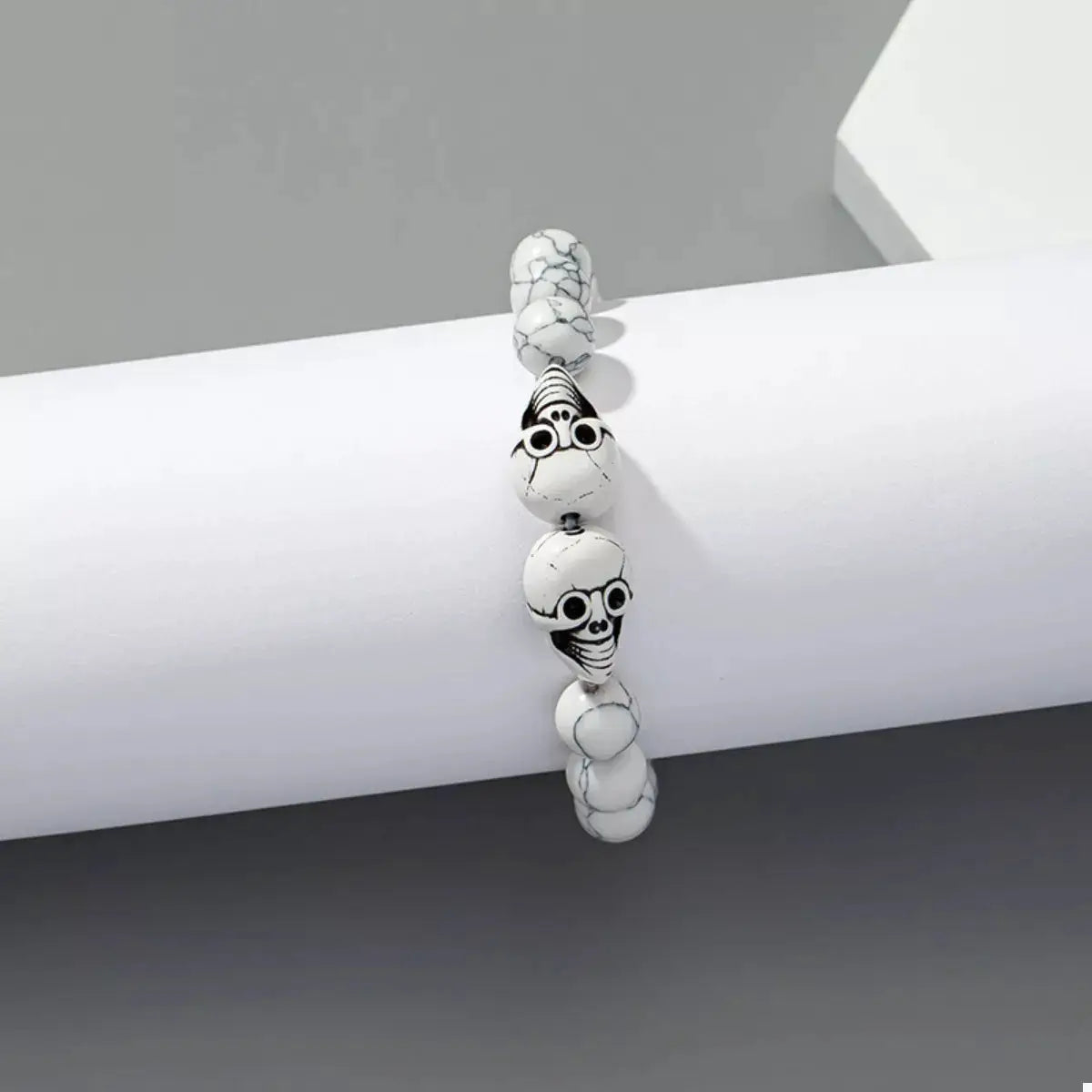 Halloween Skull Beaded Bracelet by Trendsi
