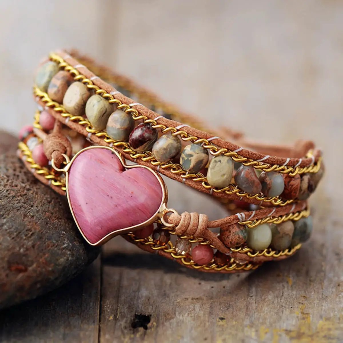 Crystal Bead Bracelet by Trendsi