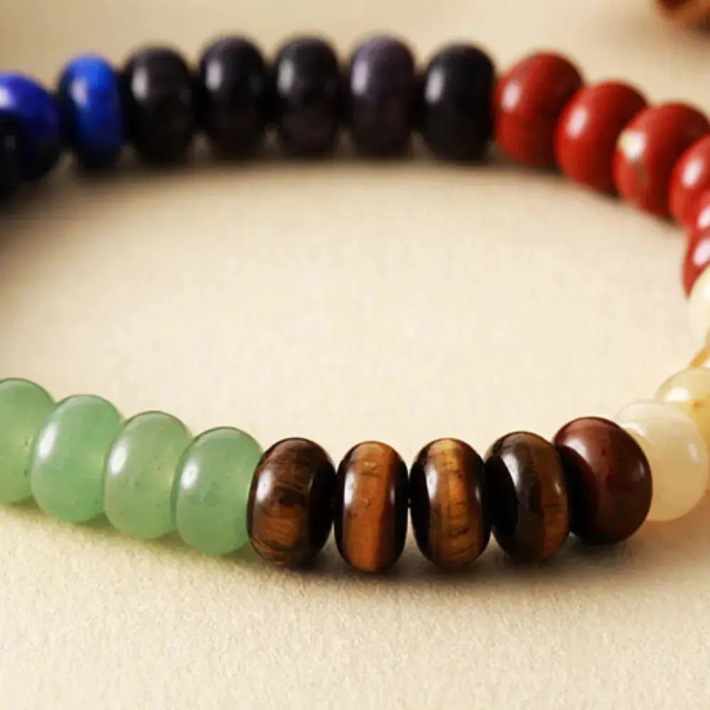 Contrast Natural Stone Bead Bracelet by Trendsi