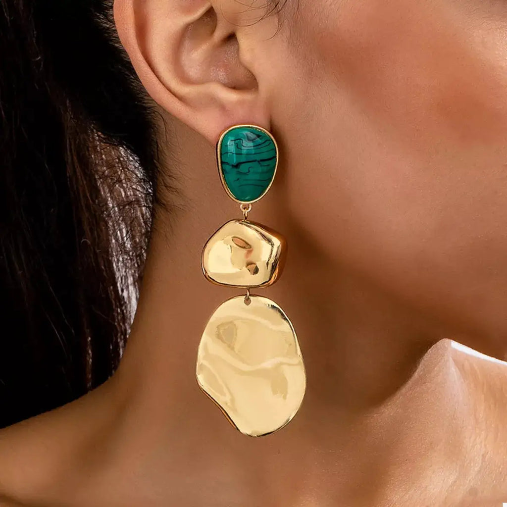 18K Gold-Plated Alloy Drop Earrings by Trendsi